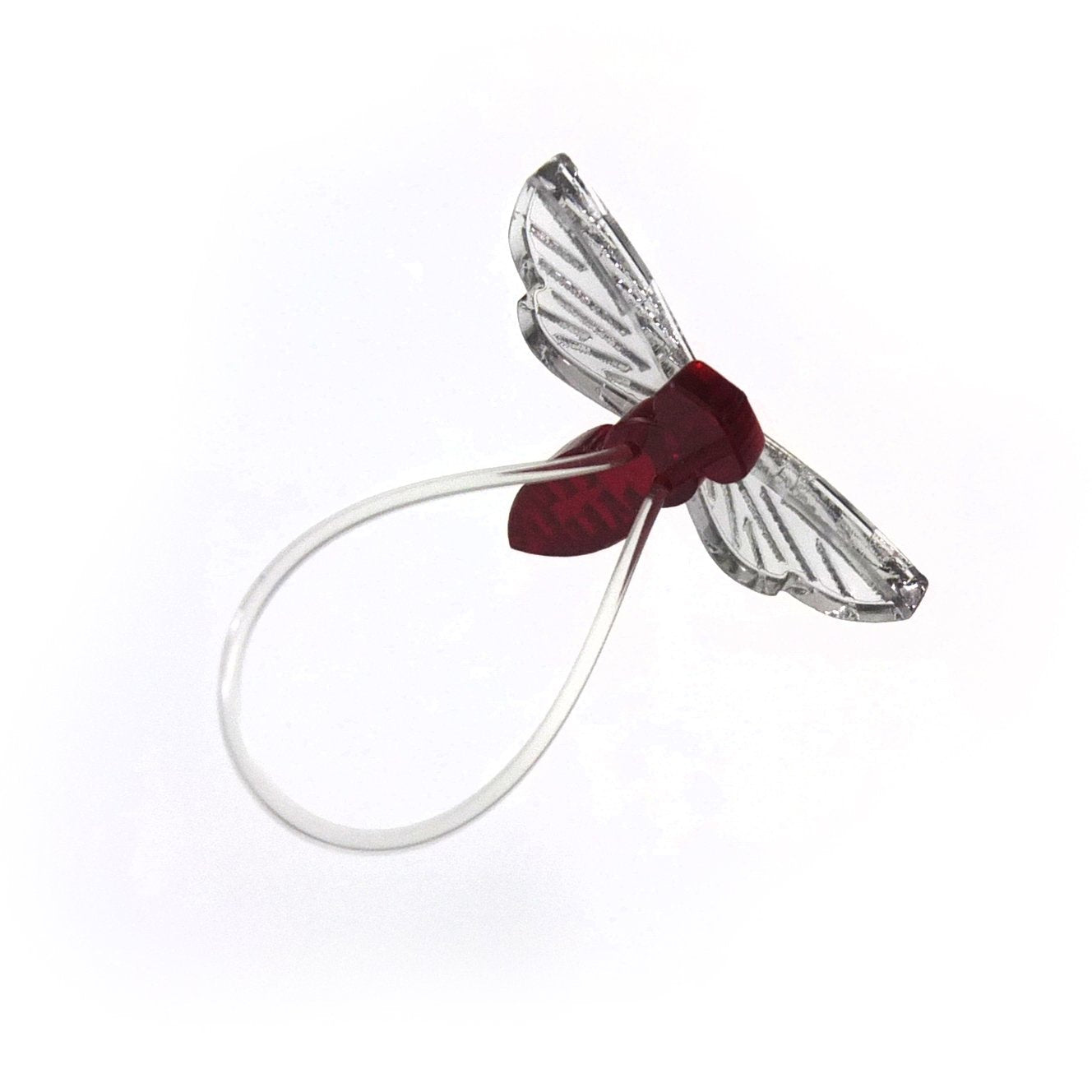 Insect ring / Fly darkred