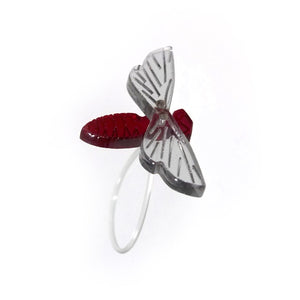 Insect ring / Fly darkred
