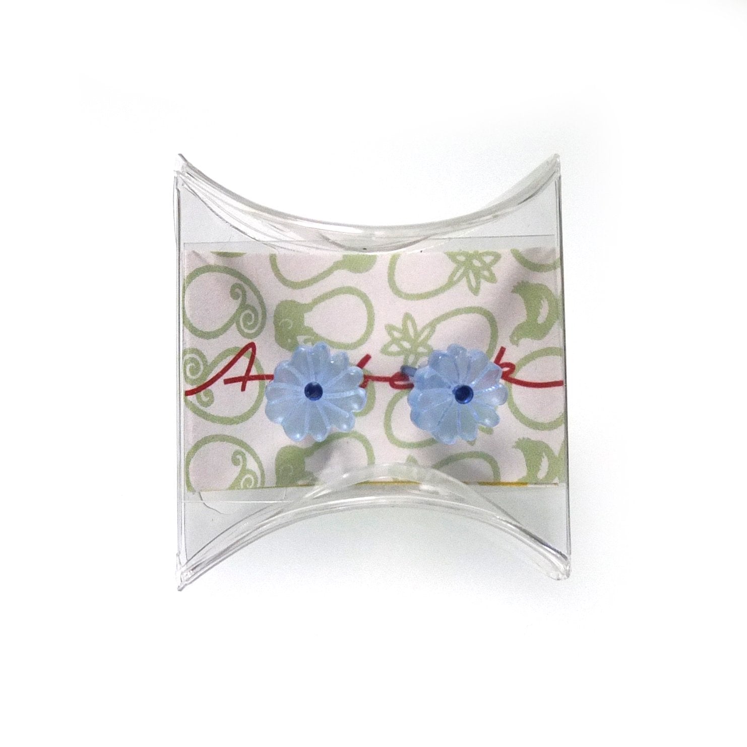 studs / Blue flower