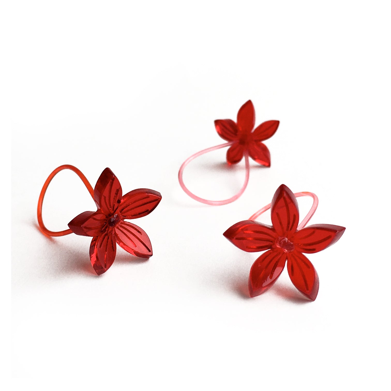 Flower ring / red