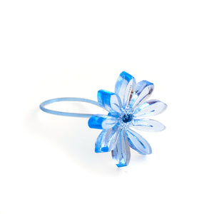 Flower ring / light blue
