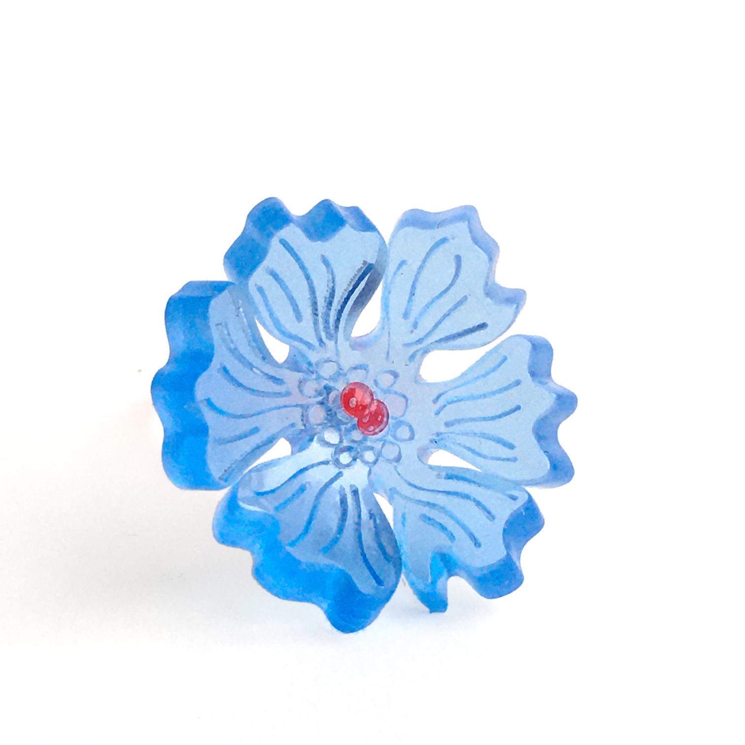 Flower ring / blue
