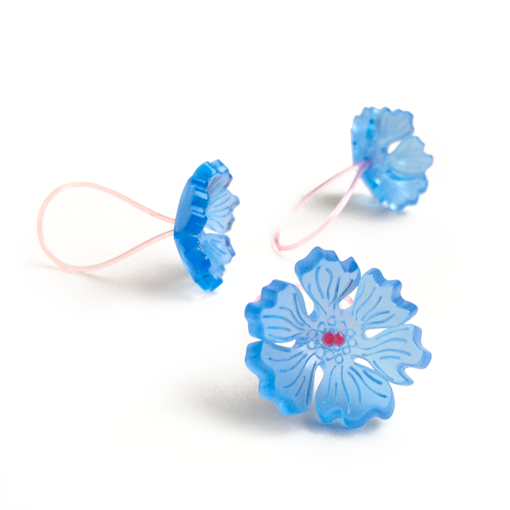 Flower ring / blue